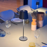Lampe de table sans fil - LUMISKY - KELLY ROCK - Aluminium gris - LED blanc dimmable - Rechargeable - H38 cm