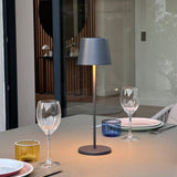 Lampe de table sans fil - LUMISKY - KELLY ROCK - Aluminium gris - LED blanc dimmable - Rechargeable - H38 cm