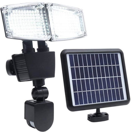 Projecteur solaire 2 tetes LED Douglas H23cm avec détecteur de mouvement - LUMI JARDIN