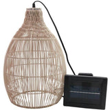 Suspension solaire - LUMISKY - HOLIDAY - H42 cm - Boheme naturel style vannerie tressÈe - LED blanc chaud