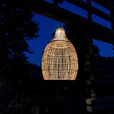 Suspension solaire - LUMISKY - HOLIDAY - H42 cm - Boheme naturel style vannerie tressée - LED blanc chaud