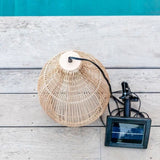 Suspension solaire - LUMISKY - HOLIDAY - H42 cm - Boheme naturel style vannerie tressÈe - LED blanc chaud