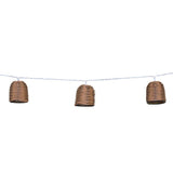 Guirlande lumineuse solaire extérieure - LUMISKY - FORMENTERA - 10 abat-jour rotin LED - Blanc chaud - 3,8 m