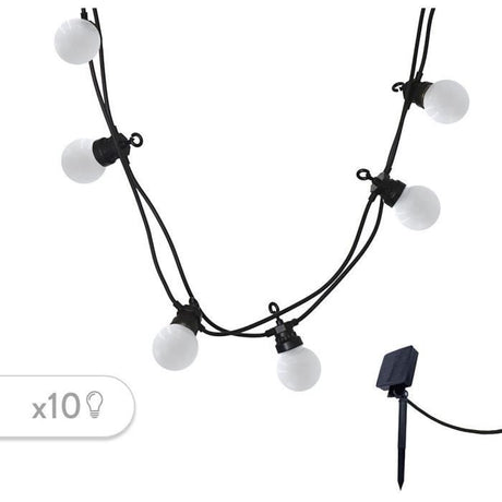 Guirlande lumineuse solaire - LUMISKY - PARTY MILKY SOLAR - 5.70 m - 8 modes - 10 globes blanc chaud LED