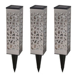 Lot 3 balises solaires - LUMISKY - ORGANIC INOX - LED blanc chaud - Inox - H31 cm - Eclairage jardin