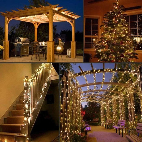 Guirlande lumineuse solaire Yogy Solar - LUMI JARDIN - 200 LED - 1700 cm - Blanc chaud