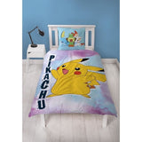 Parure de lit réversible - POKEMON - Pikachu - Microfibre - 1 housse de couette 140 x 200 cm + 1 taie 63 x 63 cm