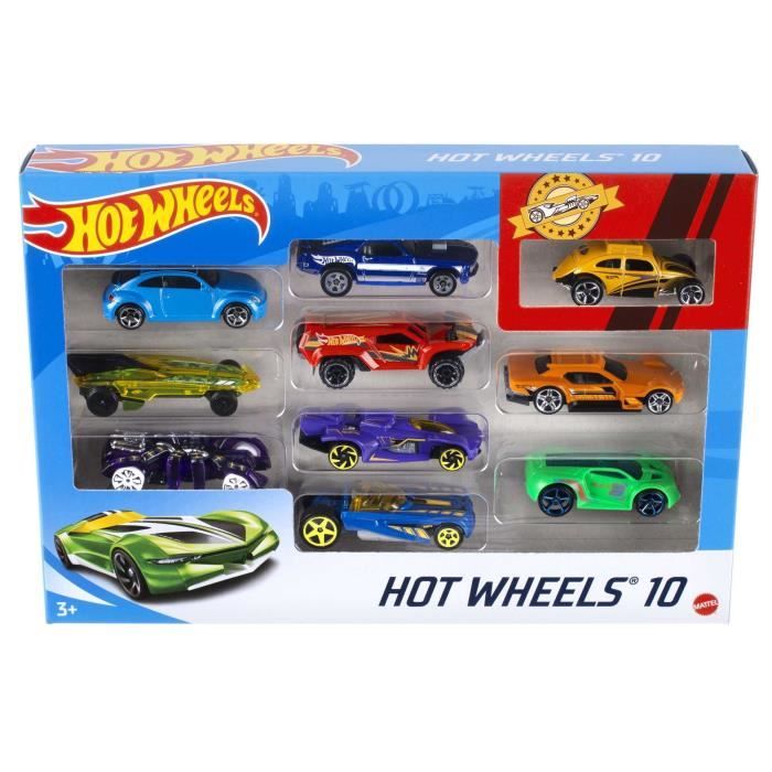 Hot Wheels - Coffret De 10 Véhicules - Coffret Petites Voitures - 3 ans et + 54886