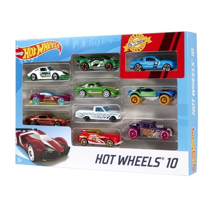 Hot Wheels - Coffret De 10 Véhicules - Coffret Petites Voitures - 3 ans et + 54886