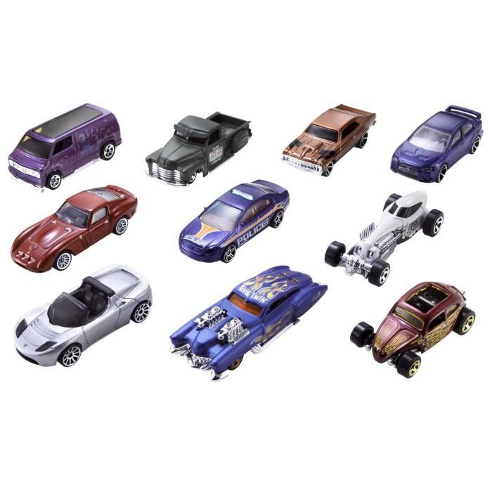 Hot Wheels - Coffret De 10 Véhicules - Coffret Petites Voitures - 3 ans et + 54886