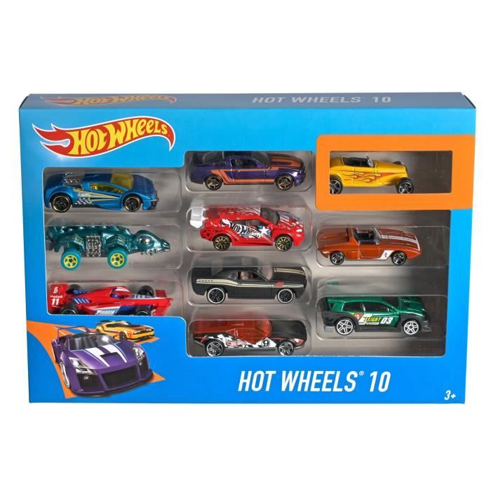 Hot Wheels - Coffret De 10 VÈhicules - Coffret Petites Voitures - 3 ans et + 54886