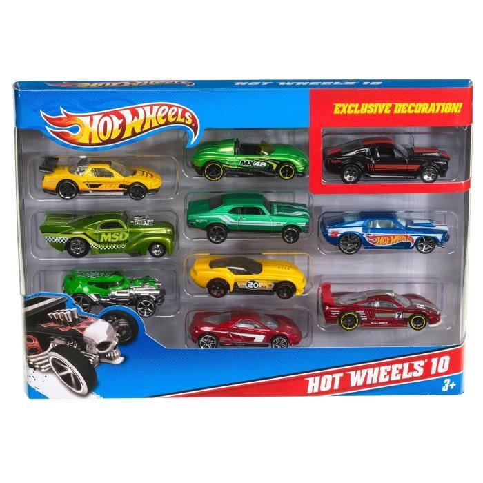 Hot Wheels - Coffret De 10 VÈhicules - Coffret Petites Voitures - 3 ans et + 54886