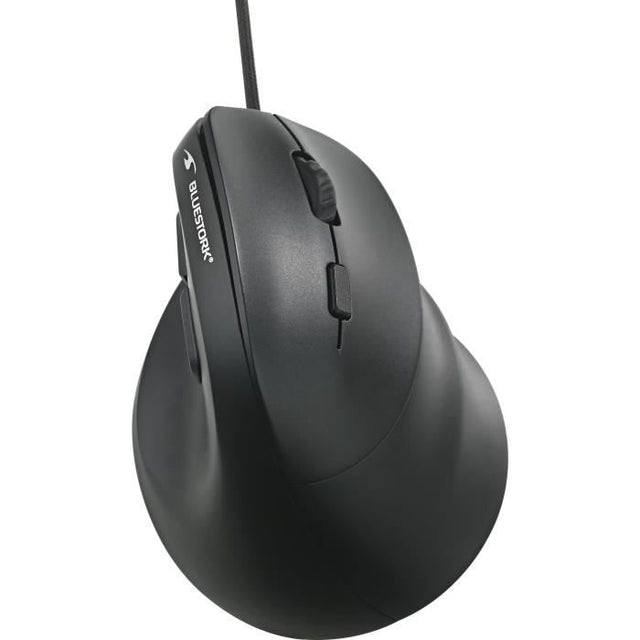 Souris filaire ergonomique verticale - Bluestork - ERGO LUMI FILAIRE - Prévention syndrome souris - Noir