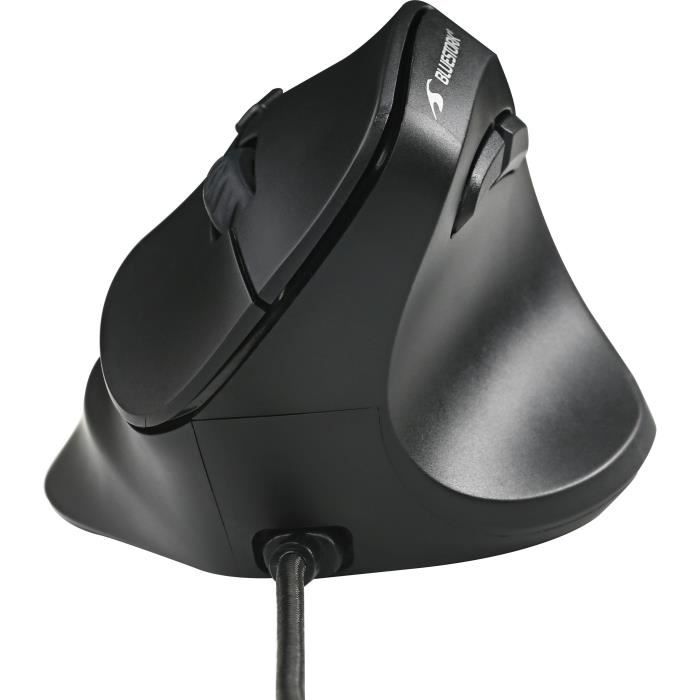Souris filaire ergonomique verticale - Bluestork - ERGO LUMI FILAIRE - Prévention syndrome souris - Noir