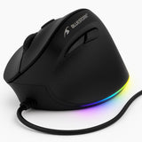 Souris filaire ergonomique verticale - Bluestork - ERGO LUMI FILAIRE - Prévention syndrome souris - Noir