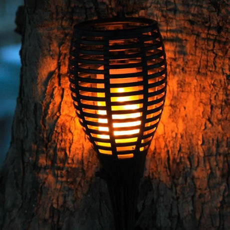 Torche solaire Maity Sun - Effet flamme - LED - H 80 cm - Blanc chaud - LUMI JARDIN