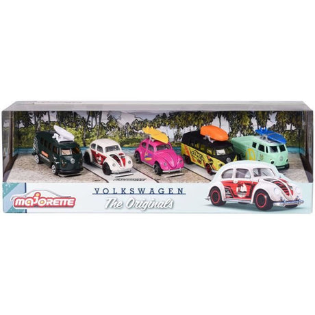 Coffret Cadeau The Originals 5 Véhicules - MAJORETTE - Modeles emblématiques rétro - Roues libres - Échelle 1/64 - Des 3 ans