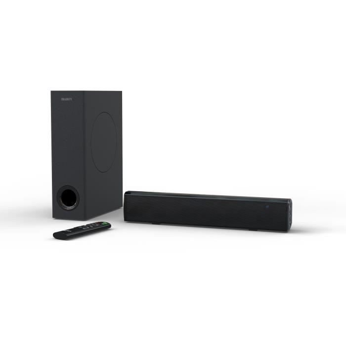 MAJORITY BOWFELL PLUS - 2.1 Soundbar - Bluetooth, USB, Optical and Aux-in - Wired Subwoofer - EQ Control - 100W -