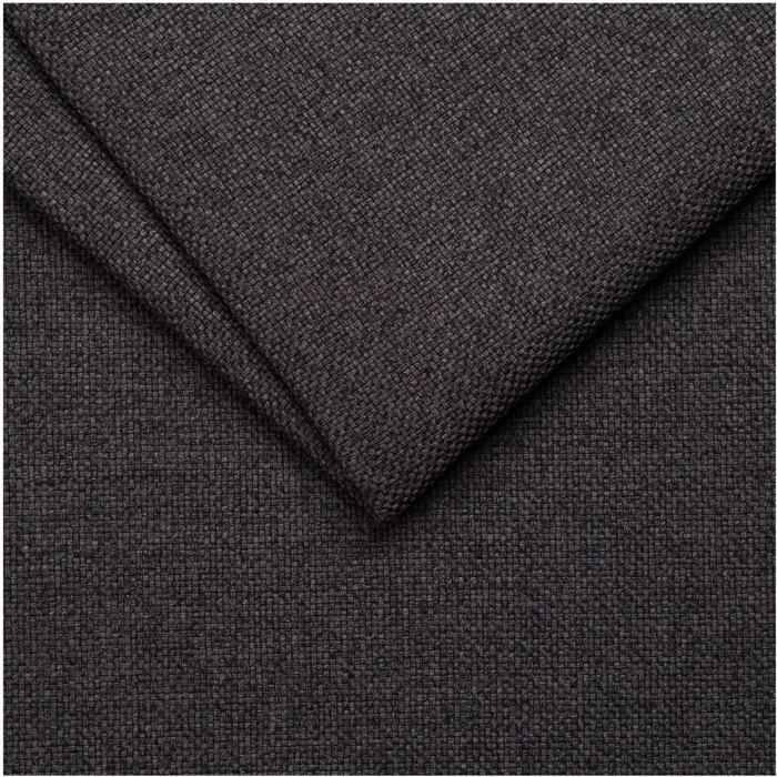 Canapé fixe - 3 places - MALTE - Tissu Anthracite - 187 x 97 x 73 cm - HEXAGONE