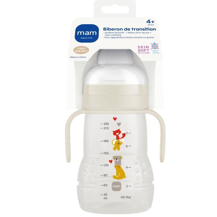 MAM Repas Biberon de Transition +4m Goutte Vert 220ml