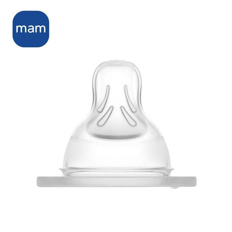 Tétine MAM Silicone +2m Débit 2 Moyen - Lot de 2