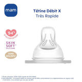 Tétine MAM Silicone Débit X Ultra Rapide - Lot de 2