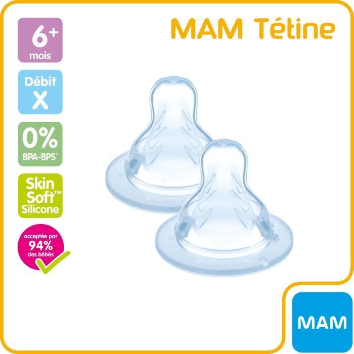 TÈtine MAM Silicone DÈbit X Ultra Rapide - Lot de 2