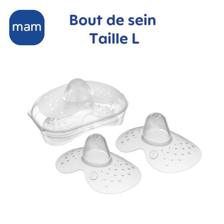 MAM Bout de sein Taille L - Silicone - Bte stérilisation X2