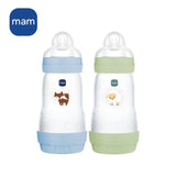 Lot de 2 Biberons - MAM - Easy Start / Anti-Colique - 260 ml - Tétine Débit 2 - Océan + Sable