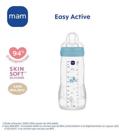Biberon - MAM BABY - Easy Active - +6 mois - 330 ml - Tétine débit X - Ocean