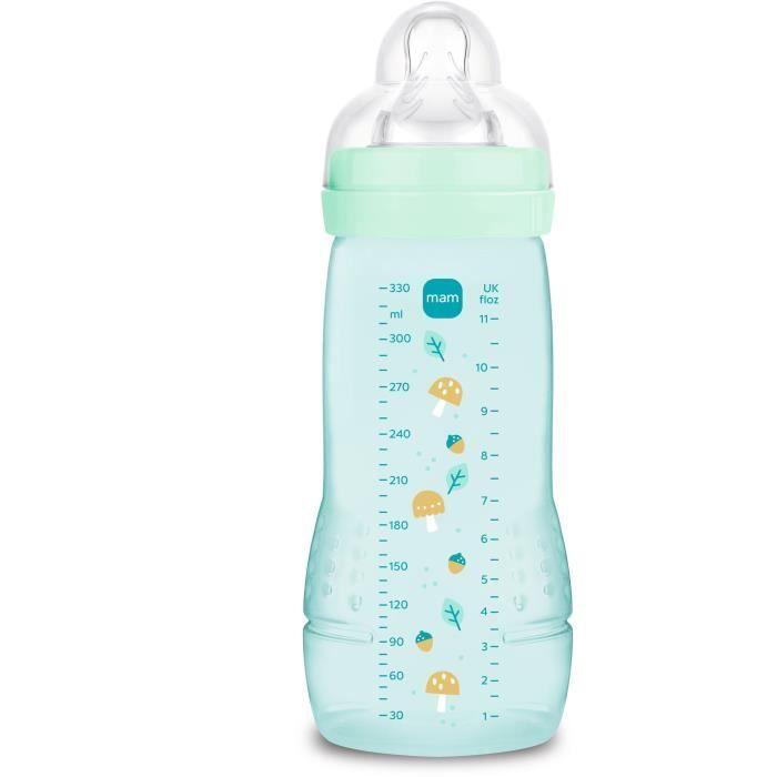 Biberon - MAM BABY - Easy Active - +6 mois - 330 ml - Tétine débit X - Ice