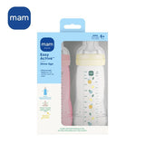Lot de 2 Biberons - MAM BABY - Easy Active - +6 mois - 330 ml - Tétine débit X - Berry + Pearl