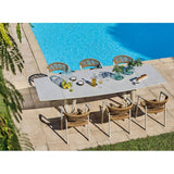 Table de jardin - Ovale - Creme - Aluminium - 18/12 personnes - 80 / 230 / 280 x 110 cm - Manta - PROLOISIRS
