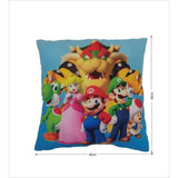 Coussin double face - Carré - MARIO BROS - Mario et ses amis - Microfibre - 40 x 40 cm