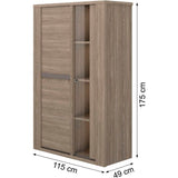 Vaisselier - MARCEAU - Chene Reed - 2 portes - 115 x 49 x 175 cm - GAMI