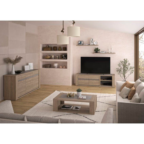 Meuble TV MARCEAU – Coloris Chene Reed – 190 × 48 × 57 cm – GAMI