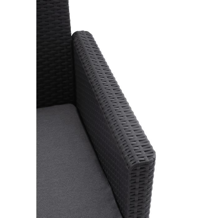 Salon de jardin modulable en résine imitation rotin tressé - Noir - KETER - 4 personnes - MARIE