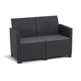 Salon de jardin modulable en résine imitation rotin tressé - Noir - KETER - 4 personnes - MARIE