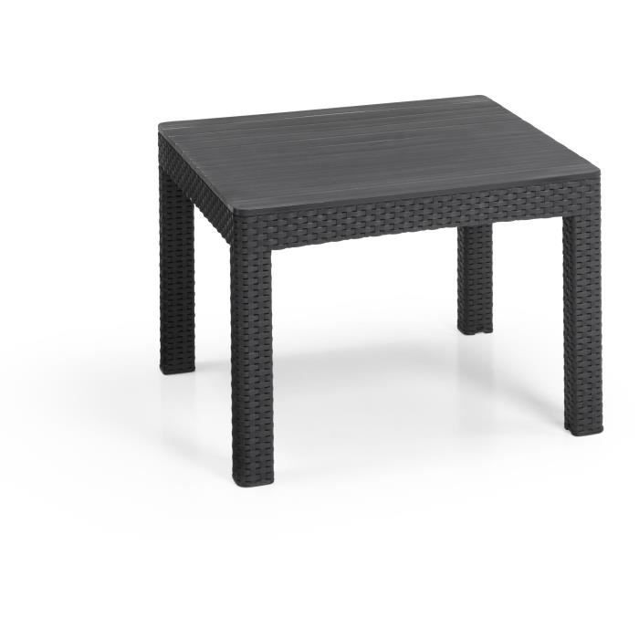 Salon de jardin en résine imitation rotin tressé - Noir - Avec table basse - KETER - 4 personnes - MARIE