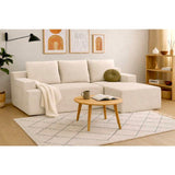 Canapé compressé modulable - 3/4 places - MARIE - Tissu Beige creme - Rangements - 244 x 156 x 85 cm