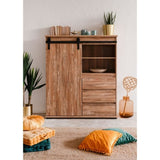 Buffet - MARRAKESCH 53A - Chene - 1 porte - 3 tiroirs - Style industriel-loft