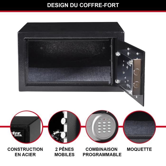 Coffre-fort MASTER LOCK X041ML 11L - Serrure Electronique - Idéal pour Bijoux, Papiers d'Identite