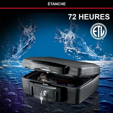 Coffre-fort ignifuge - MASTER LOCK - H0100EURHRO - Etanche avec clé - 4,9 L, 15,6 x 36,2 x 33 cm