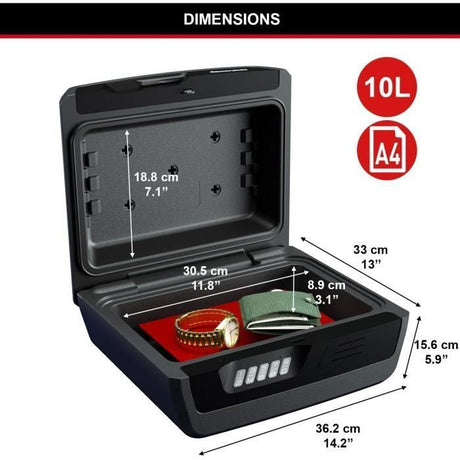 Malette de Sécurité Anti feu - MASTER LOCK - CHW30300EURHRO - Ignifuge et Etanche - Large 10L - Combinaison Electronique