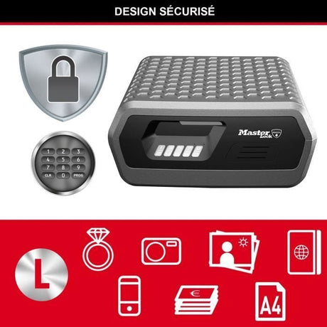 Malette de Sécurité Anti feu - MASTER LOCK - CHW30300EURHRO - Ignifuge et Etanche - Large 10L - Combinaison Electronique