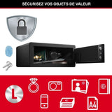 Master Lock LX110BEURHRO Coffre-fort biométrique pour protéger les biens de valeurs, Noir, 19,5 x 43 x 37 cm