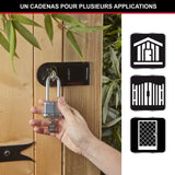 Cadenas Haute Sécurité - MASTER LOCK - M1EURDLFCC - A Clé - Acier Laminé - Extérieur - Anse M