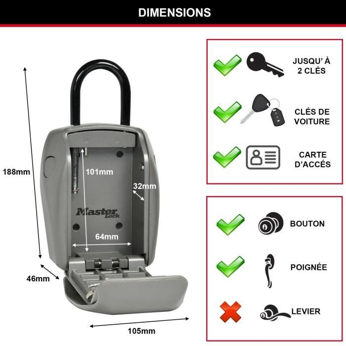 MASTER LOCK Boite a clés sécurisée [Sécurité renforcée] [Avec anse] - 5414EURD - Select Access Partagez vos clés en toute sécurité