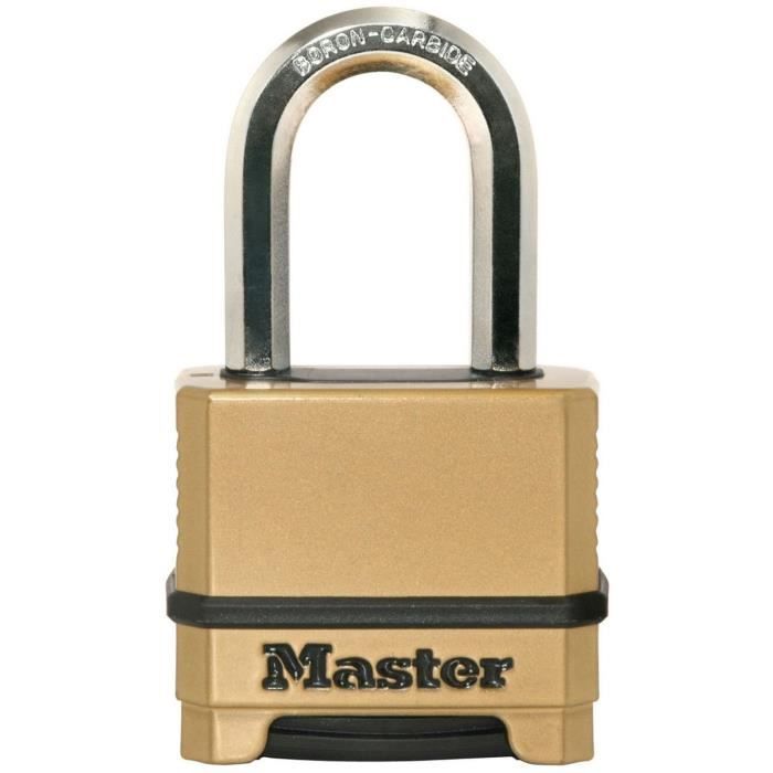 High Security Padlock - MASTER LOCK - M175EURDLF - Combination - Zinc - L Shackle - Exterior