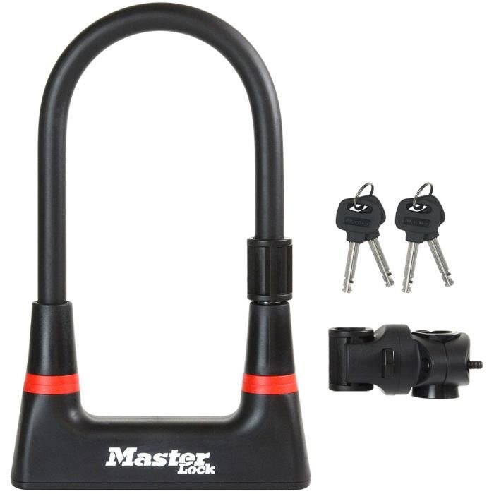 Antivol Vélo U - MASTER LOCK - 8279EURDPRO - Acier Cémenté, Clé, Certifié